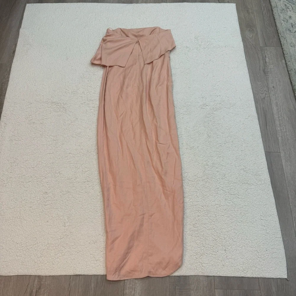 Rumer The Label Revolve Cascade Pink Midi Linen Blend Dress Size XS Retails $349 - Picture 13 of 13